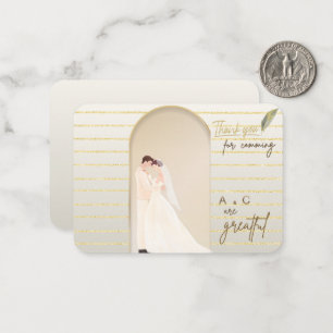 Correspondance Carte de remerciement de mariage élégante Mariée