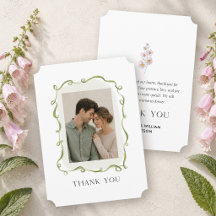 Carte de remerciement de mariage English Meadow av
