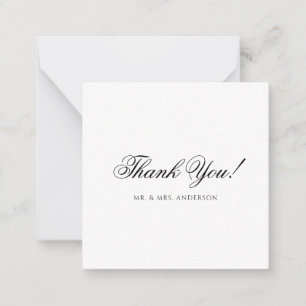 Correspondance Carte de remerciement de mariage minimaliste noir