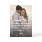Carte de remerciement de mariage photo minimaliste