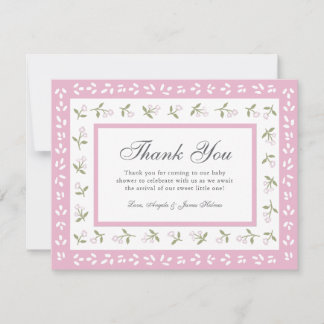 Correspondance Carte de remerciement délicate à bordure florale p