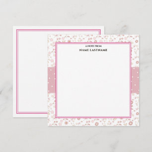 Correspondance Carte de remerciement élégante fleur rose