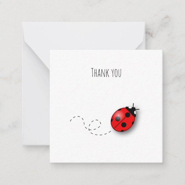 Correspondance Carte de remerciement mini Ladybug (Devant)