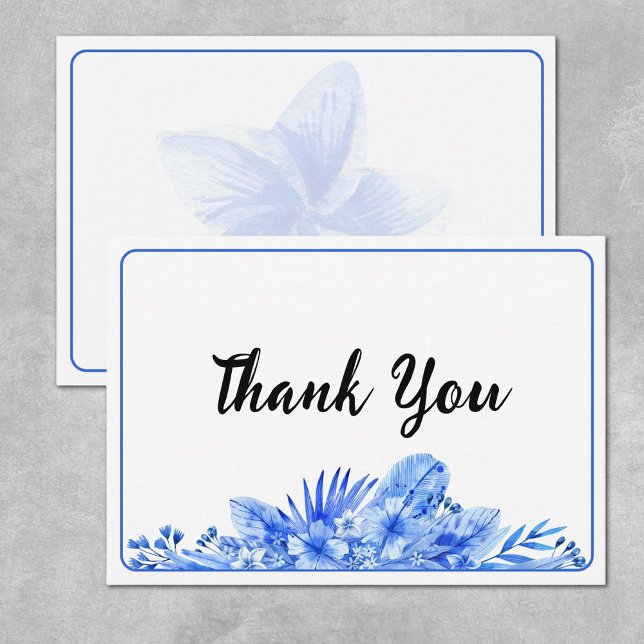Correspondance Carte de remerciement plate 'Nom, Bleu de Cobalt' (Créateur téléchargé)