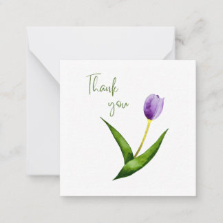 Correspondance Carte de remerciement plate Tulipe Violette