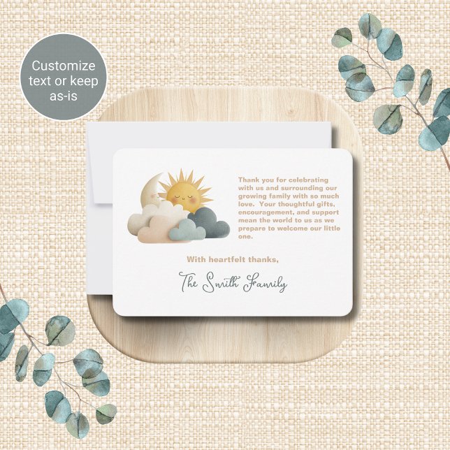 Correspondance Carte de remerciement pour Baby Shower thème nuage (Créateur téléchargé)