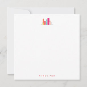 Correspondance Carte de remerciement Ver dans le corail et rose