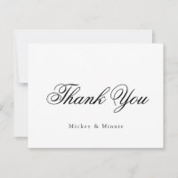 Carte de remerciements de mariage élégant au style