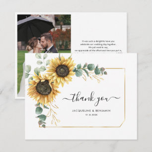 Correspondance Carte de remerciements Mariage de tournesol floral