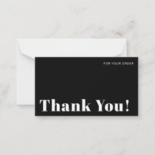 Correspondance Carte de remerciements noir et blanc d'affaires mo