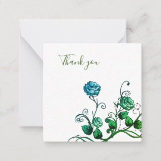 Correspondance Carte de remerciements rose vert et bleu