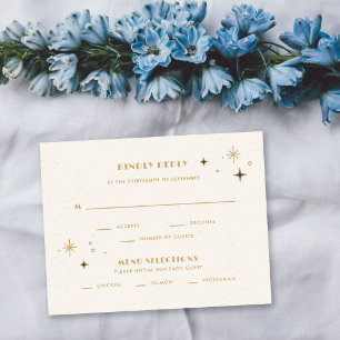 Correspondance Carte de réponse de mariage céleste Teal Moon & St