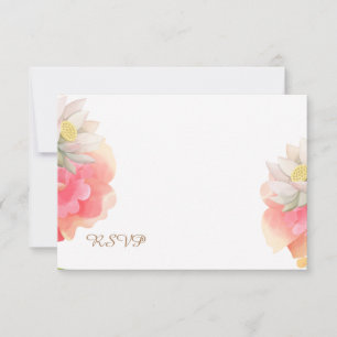 Correspondance Carte de réponse de mariage Fleurs de pêche tropic