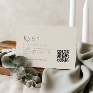 Correspondance Carte de réponse de mariage minimaliste Taupe Ivoi
