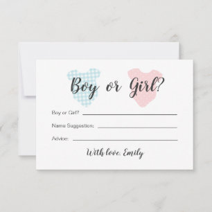 Correspondance Carte de révélation du sexe de bébé garçon ou fill