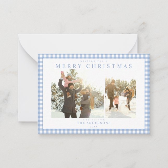 Correspondance Carte de vacances mini deux photos à carreaux ging (Devant)
