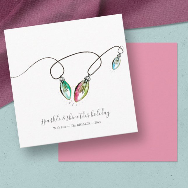 Correspondance Carte de vacances Noël unique (Christmas cards unique watercolor)