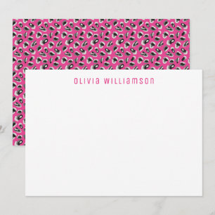 Correspondance Carte de vœux à motif animal en rose gras et audac