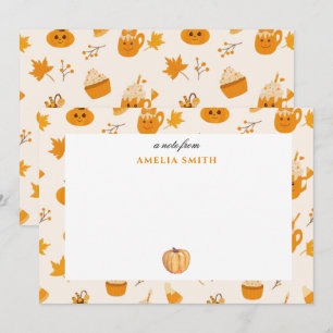 Correspondance Carte de vœux automne chaude citrouille