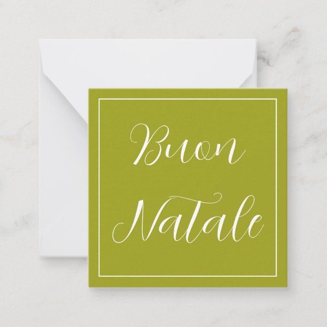 Correspondance Carte de vœux Buon Natale verte avec blanc (Devant)