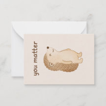 Carte de vœux de hérisson d'encouragement Vous Com