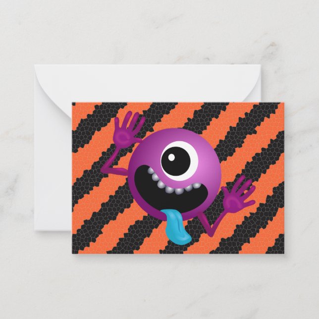 Correspondance Carte de vœux drôle d'alien d'Halloween pour enfan (Devant)