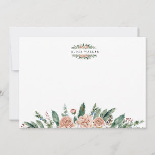 Correspondance Carte de vœux élégante à monogramme avec verdure f