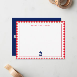 Correspondance carte de vœux en gingham de Noël