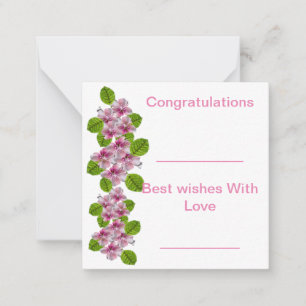 Correspondance Carte de vœux Fleur Rose et Blanche
