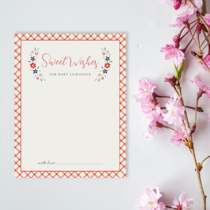 Correspondance Carte de vœux floraux doux rouges pour Baby Shower