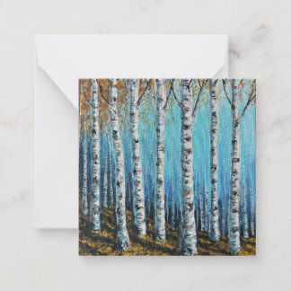 Correspondance Carte de vœux Forêt de bouleaux