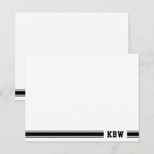 Correspondance Carte de vœux Monogram Sporty Band Noir & Blanc
