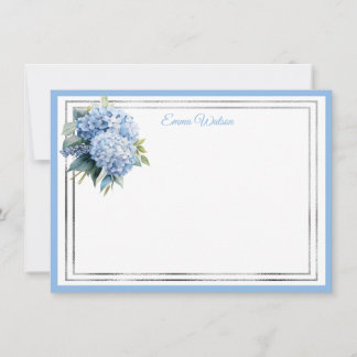 Correspondance Carte de vœux personnalisée avec nom Hydrangea