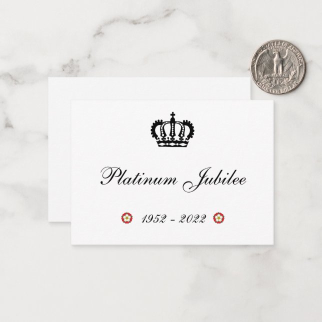 Correspondance Carte de voeux pliée Joyeux Platinum Jubilee (Devant/Arrière en situation)