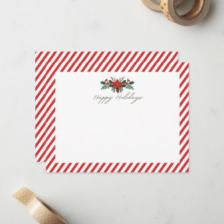Correspondance Carte de vœux Poinsettia de fêtes