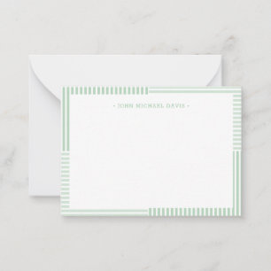 Correspondance Carte de vœux pour enfants à rayures vert pastel
