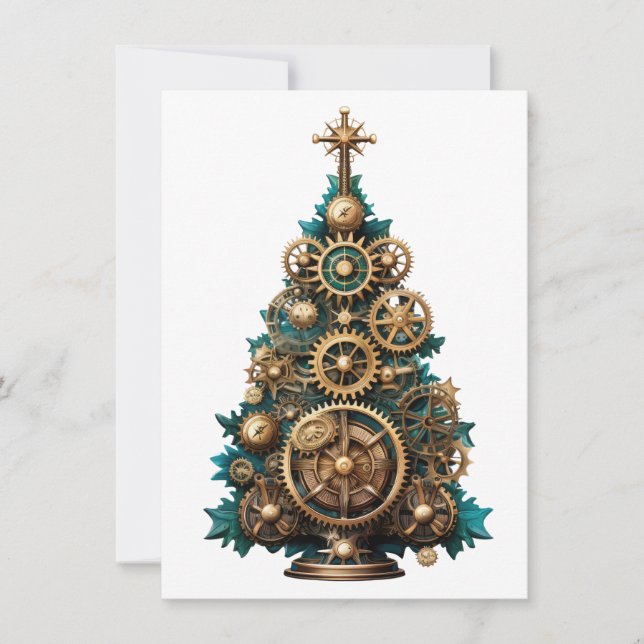 Correspondance Carte de voeux Steampunk Christmas Tree (Devant)