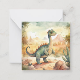 Correspondance Carte d'illustration de l'aquarelle de dinosaure m