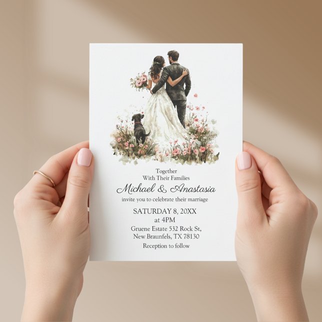 Correspondance carte d'invitation de mariage moderne chic script  (Créateur téléchargé)