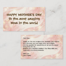 Carte élégante de fête des mères à fleurs pour mam