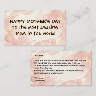 Correspondance Carte élégante de fête des mères à fleurs pour mam