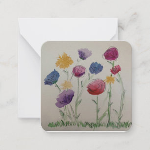 Correspondance Carte plat d'aquarelle de fleur sauvage