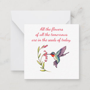 Correspondance Carte pour notes de colibri