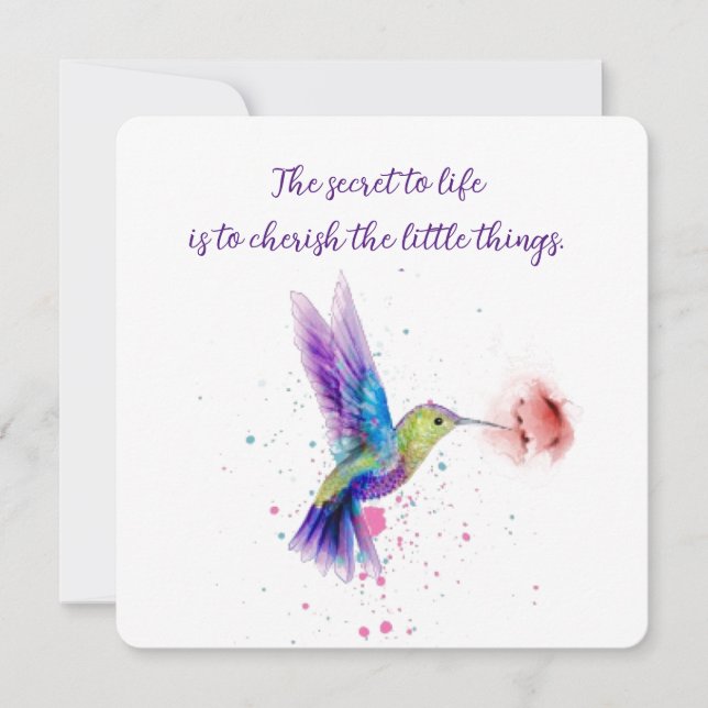 Correspondance Carte pour notes de colibri 5x5 (Devant)