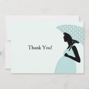 Correspondance Carte pour notes de Merci à parapluie bleu Polka