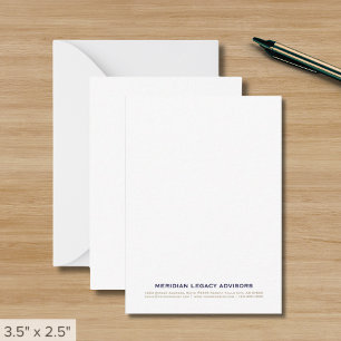 Correspondance Carte simple de notes professionnelles typographiq