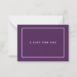 Correspondance Chic Blush Elegant Purple Carte de Certificat Ca