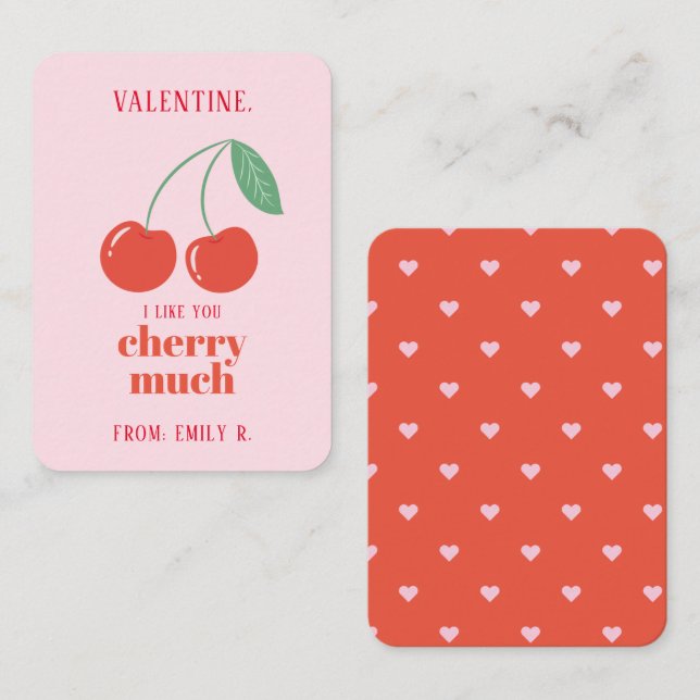 Correspondance Classe Saint Valentin Cherry Beaucoup de carte (Devant / Derrière)