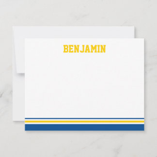 Correspondance College Stripe Bar Mitzvah Carte de remerciements