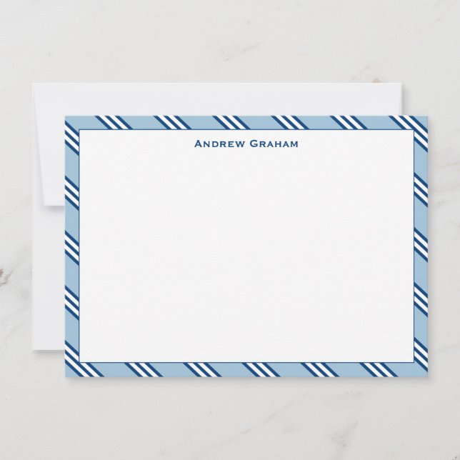 Correspondance Cravate Bleu clair et carte de note marine (Devant)